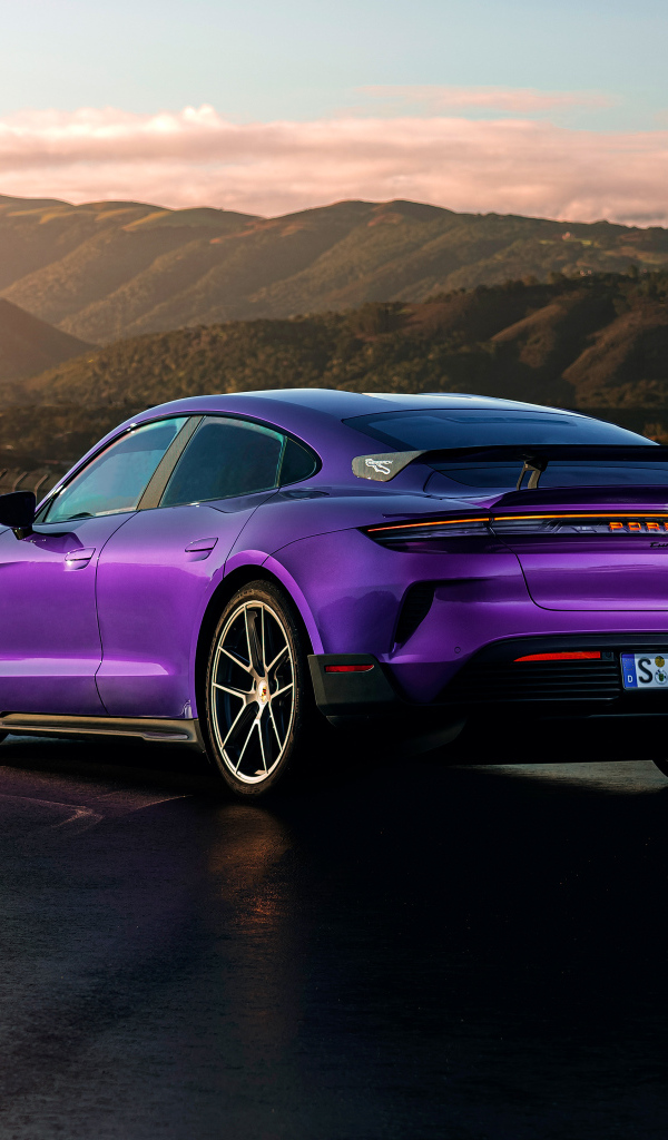 Автомобиль Porsche Taycan Turbo GT Weissach Package 2024 года вид сзади