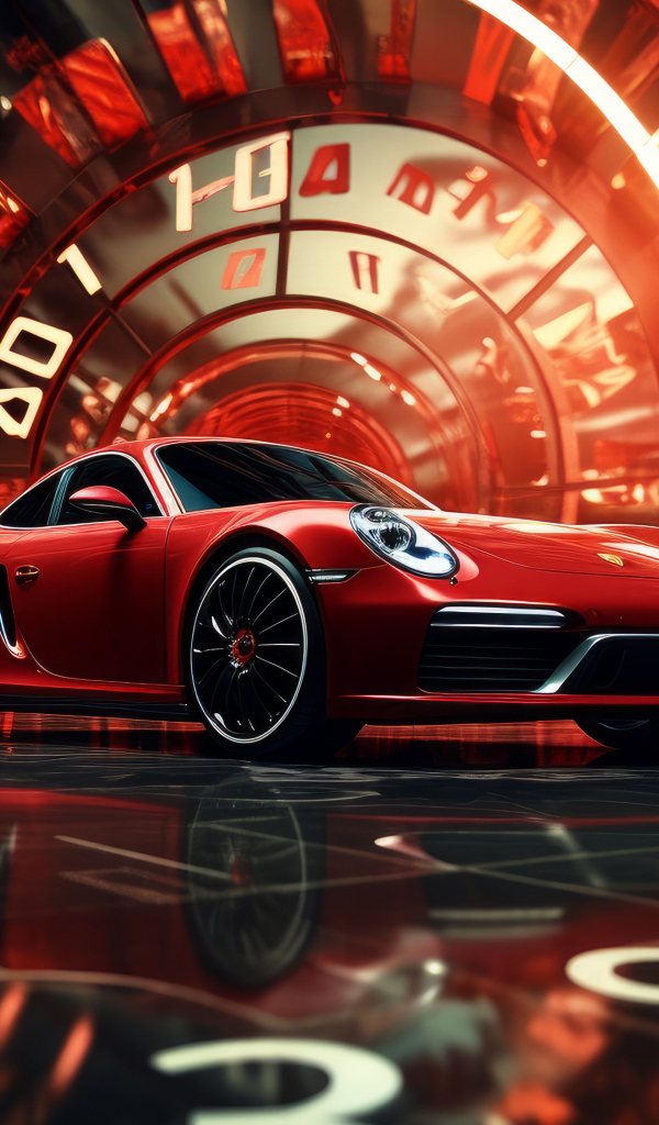 Красный автомобиль Porsche GT3 RS