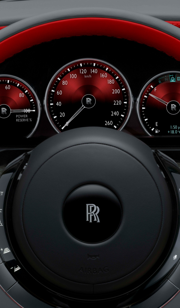 Большой кожаный руль автомобиля Rolls-Royce Ghost Prism