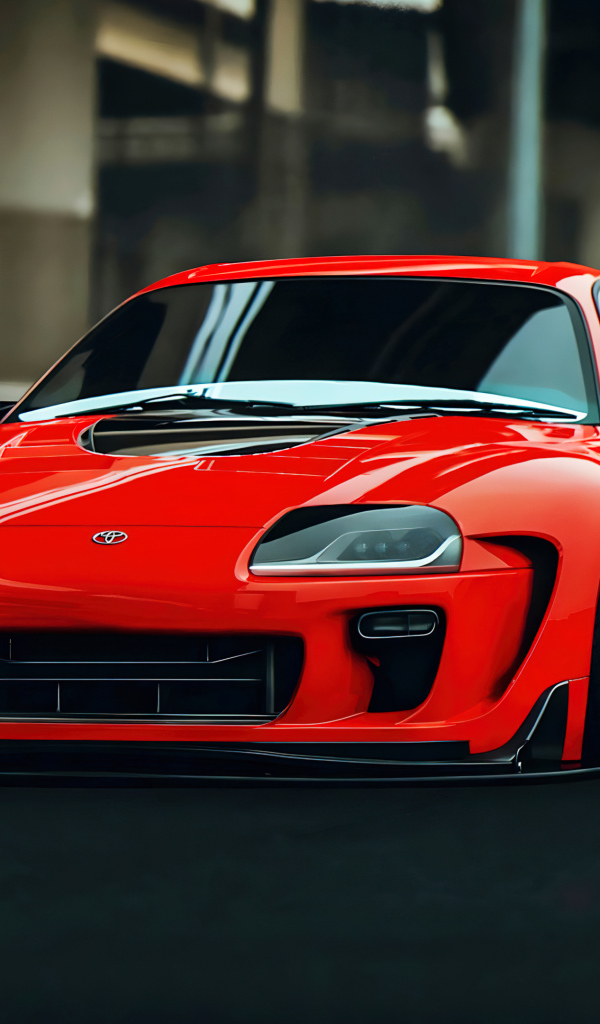 Красный автомобиль Toyota Supra MK4 Retro AI