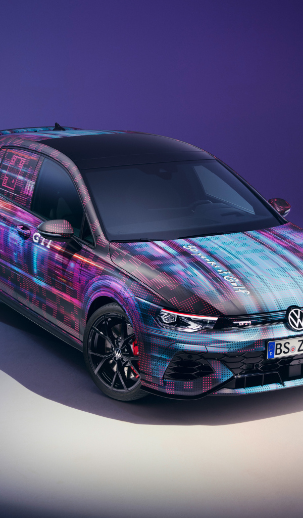Разноцветный автомобиль Volkswagen Golf GTI Concept 2024 года