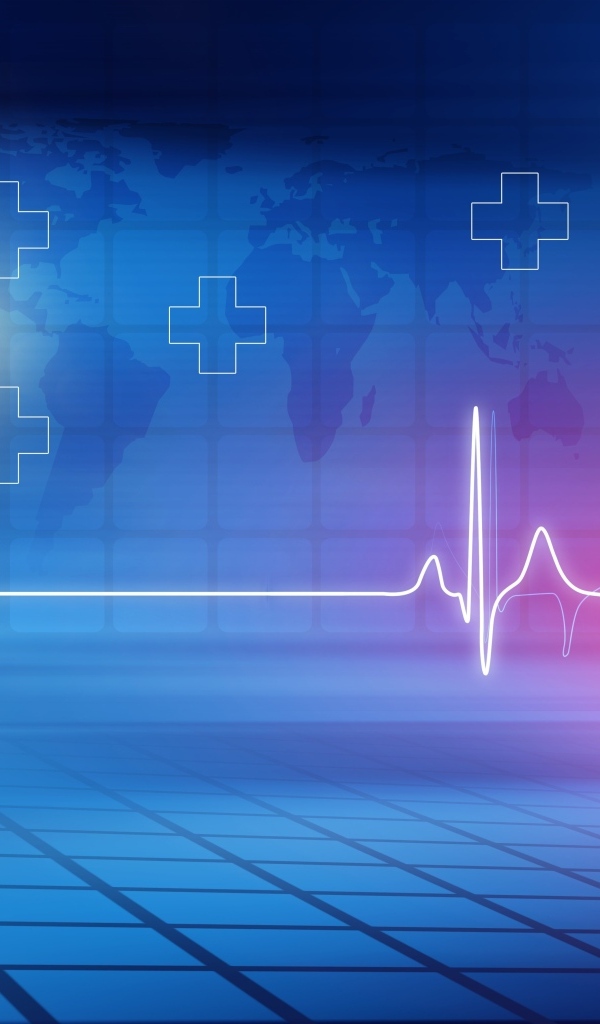 Кардиограмма с крестами на фоне квадратов