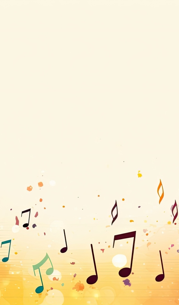 Музыкальный белый фон с нотами 