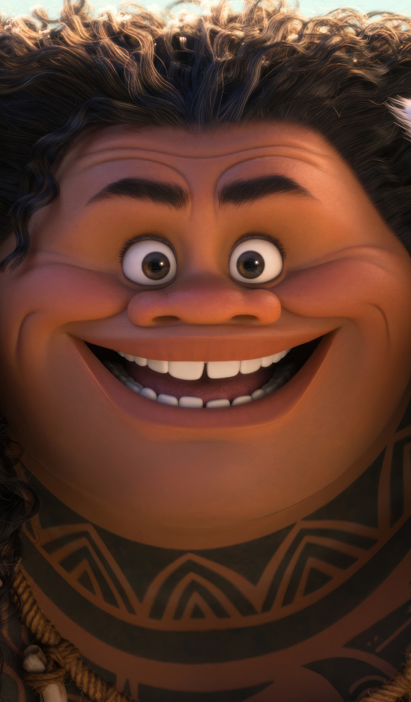 Персонаж Мауи с поросенком в мультфильме Моана 2, 2024