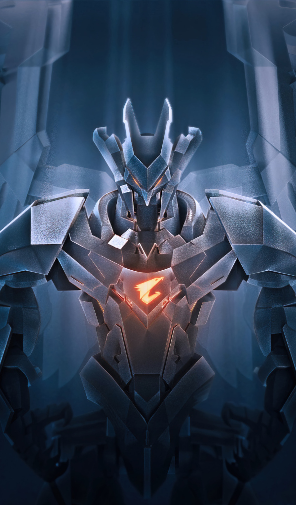 Ангел тьмы с логотипом aorus gigabyte