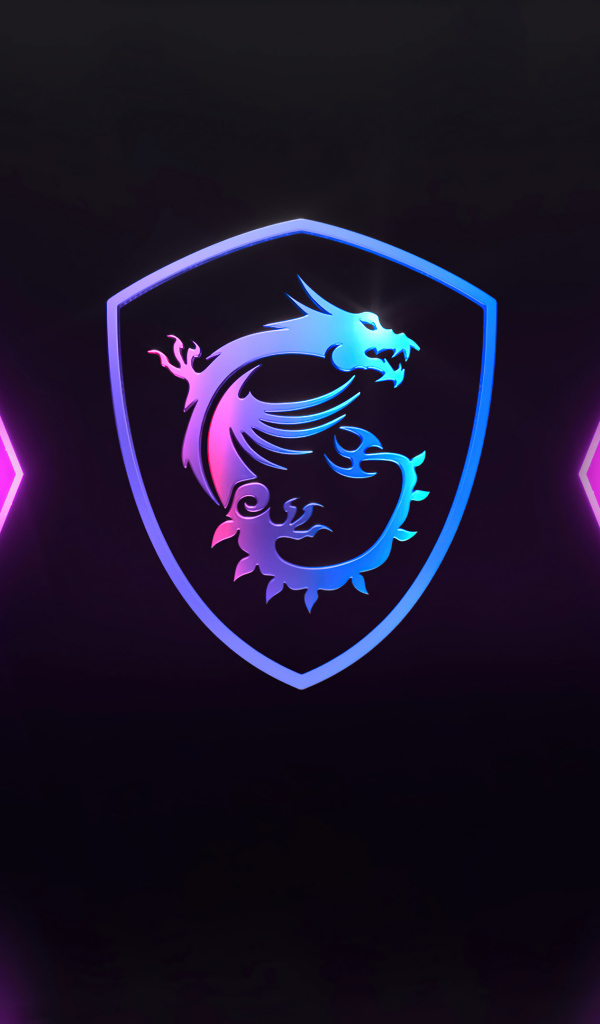 Красивый яркий неоновый фон для логотипа msi