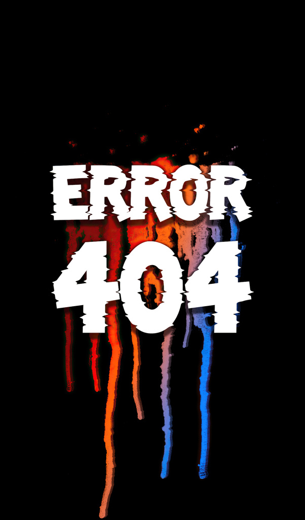 Ошибка error 404 на черном фоне