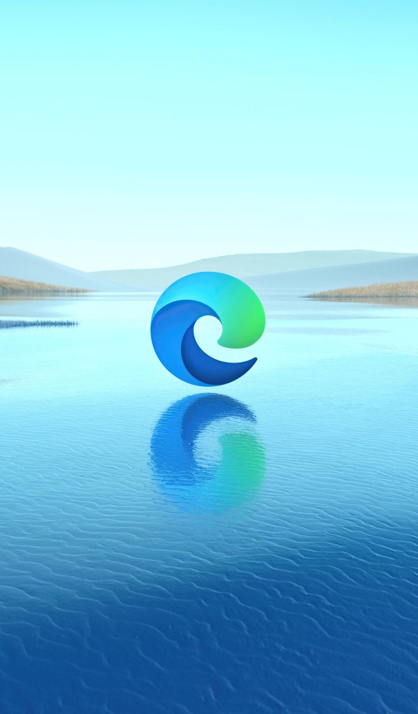 Логотип microsoft edge над водой 