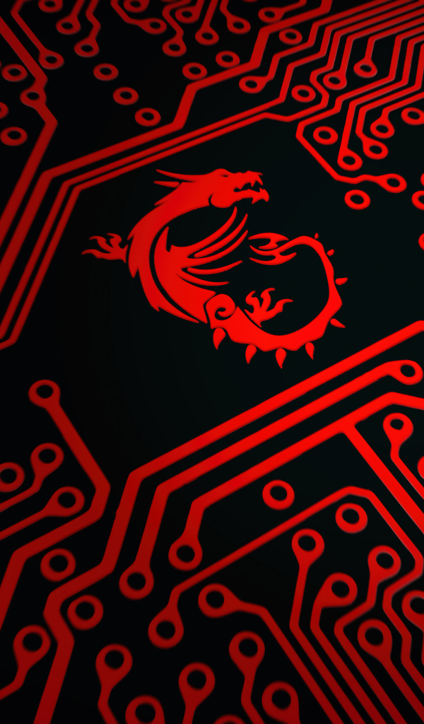 Красный дракон логотип msi на плате