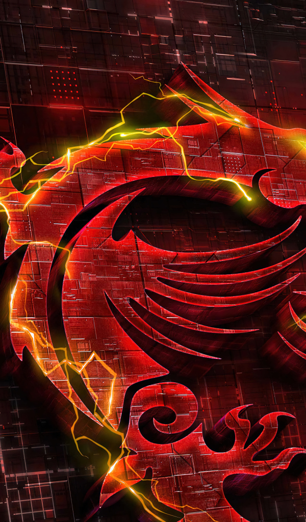 Красный логотип msi крупным планом