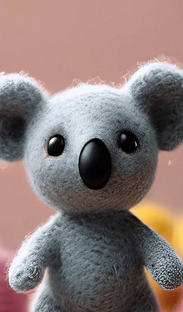Игрушечная коала из шерсти