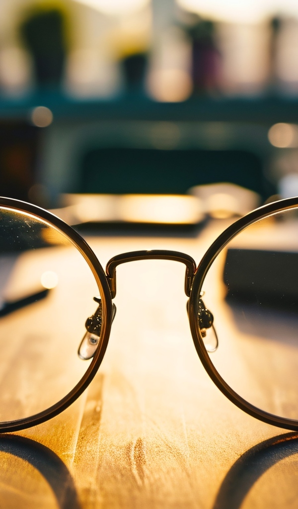 Очки для зрения лежат на столе