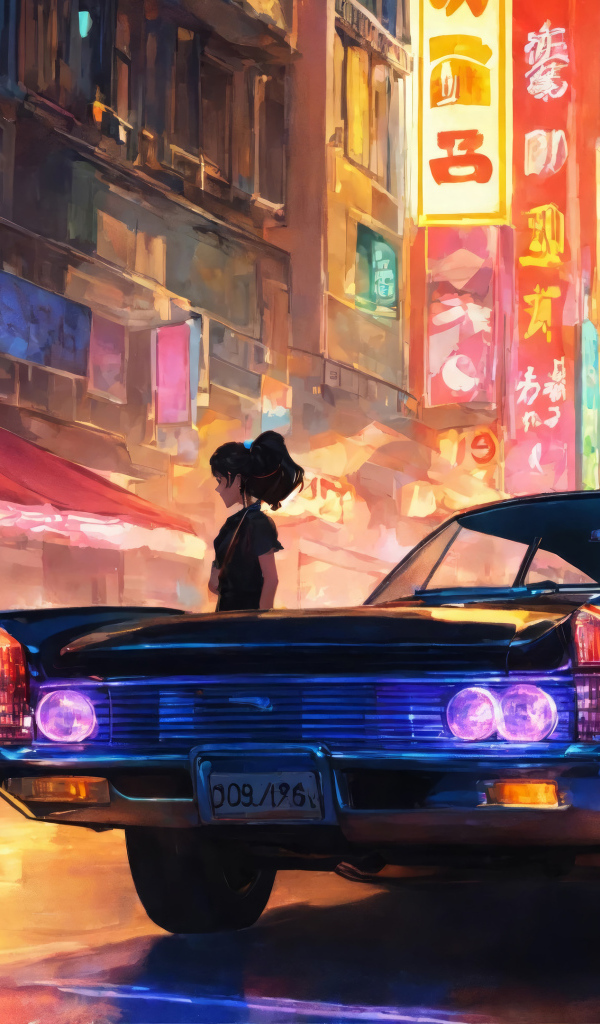 Черный автомобиль на улице в Китае