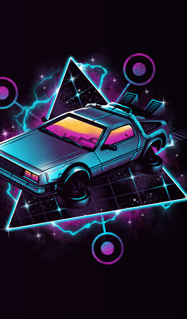 Нарисованный автомобиль на черном фоне