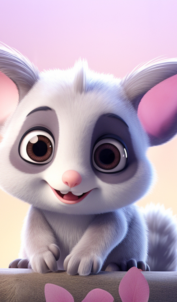 Маленький серый нарисованный опоссум