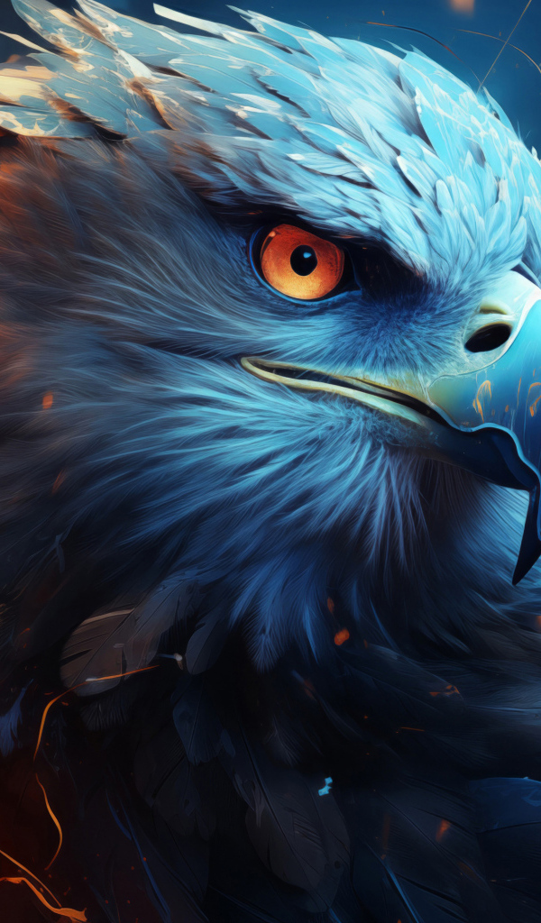 Нарисованный орел с острым клювом