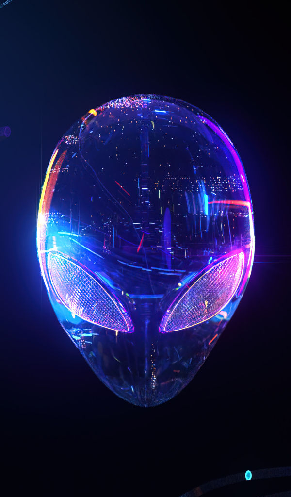 Маска инопланетянина на черном фоне