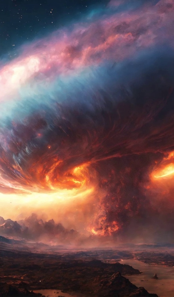 Фантастическое торнадо в небе