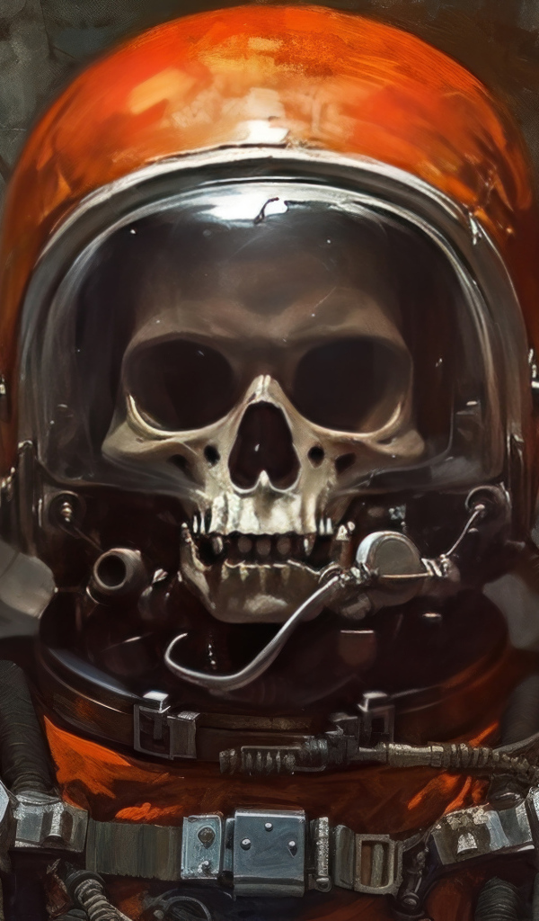 Скелет астронавта в костюме 