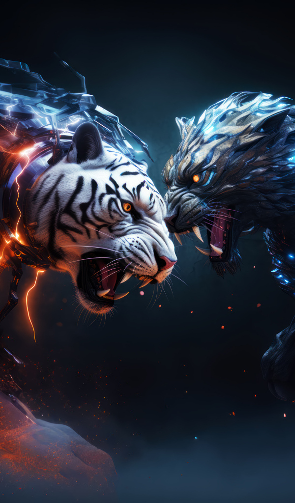 Два свирепых фантастических тигра 