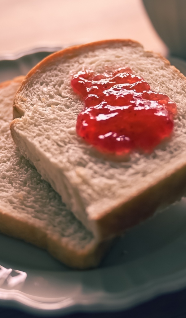 Два куска хлеба с джемом