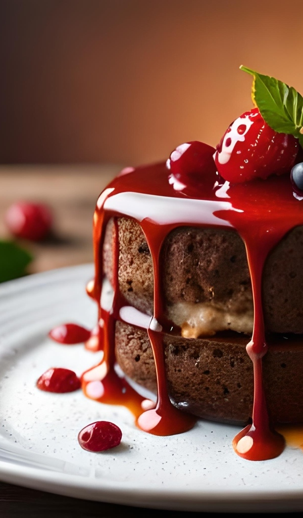 Шоколадный торт с вишневым кремом и ягодами