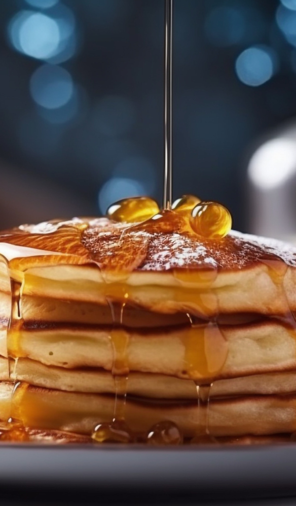 Вкусные оладьи с медом и сахарной пудрой