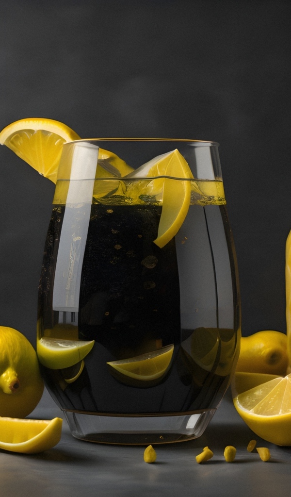 Лимонад на столе с лимонами и соком