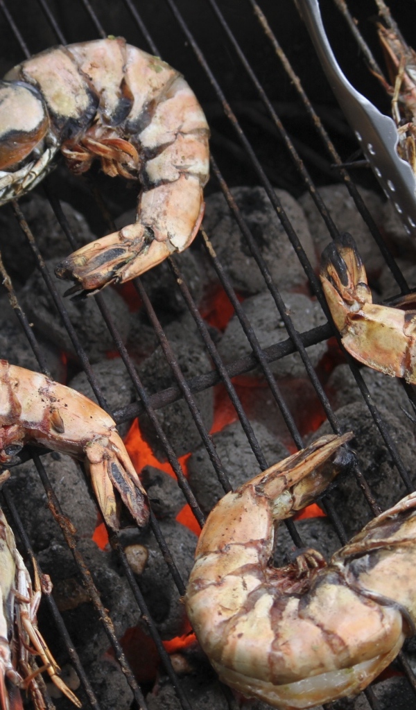 Креветки барбекю на решетке