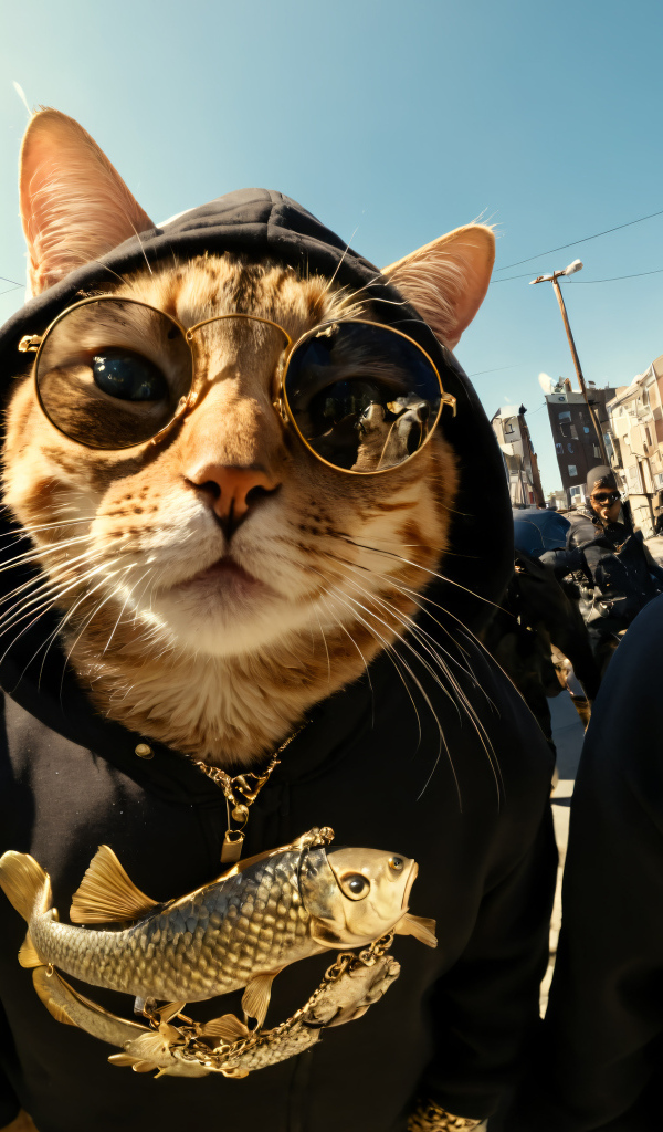 Три кота в худи и очках