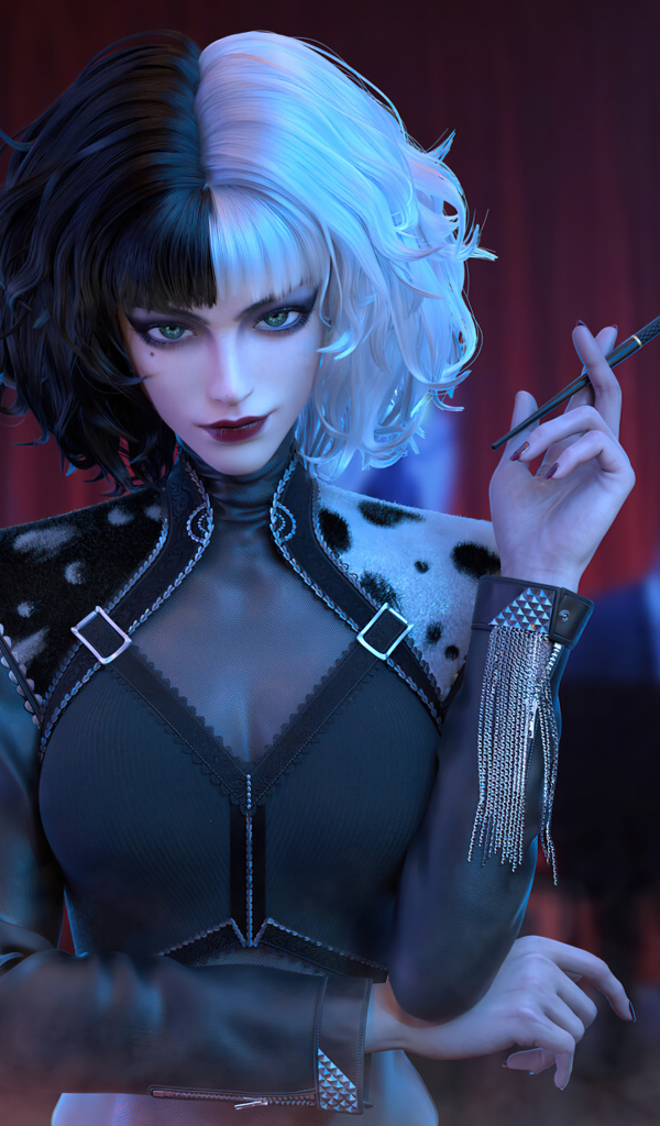 Персонаж Круэлла с сигаретой в руке