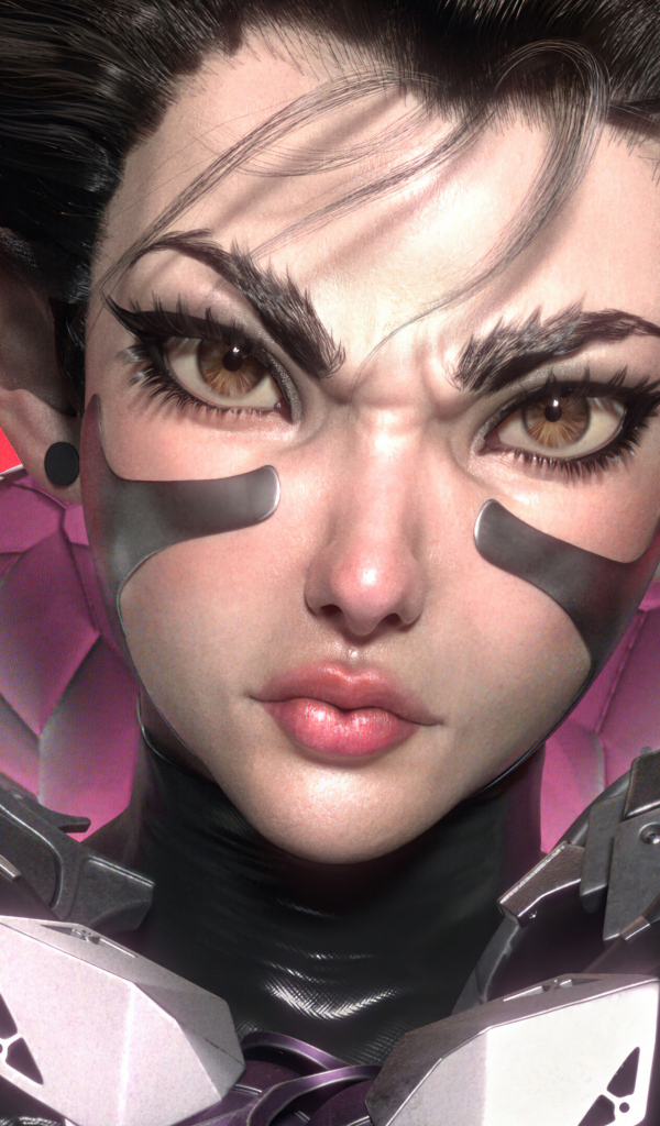 Девушка солдат с оружиев в руках 