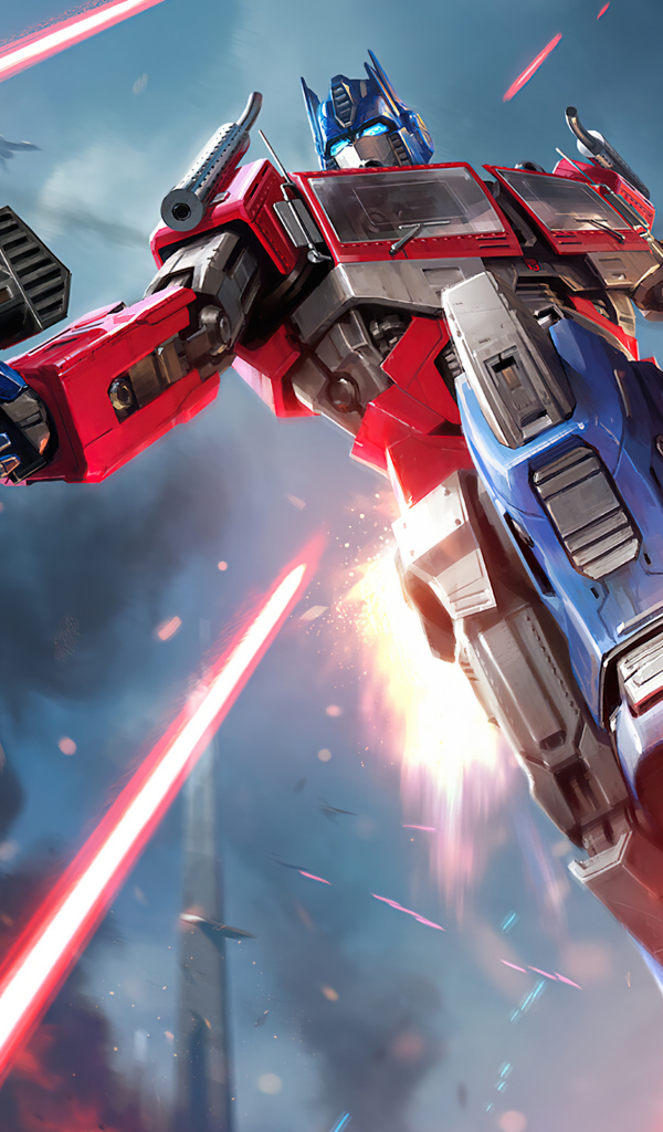 Робот с оружием в городе