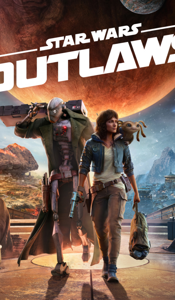 Два персонажа компьютерной игры Star Wars Outlaws, 2024