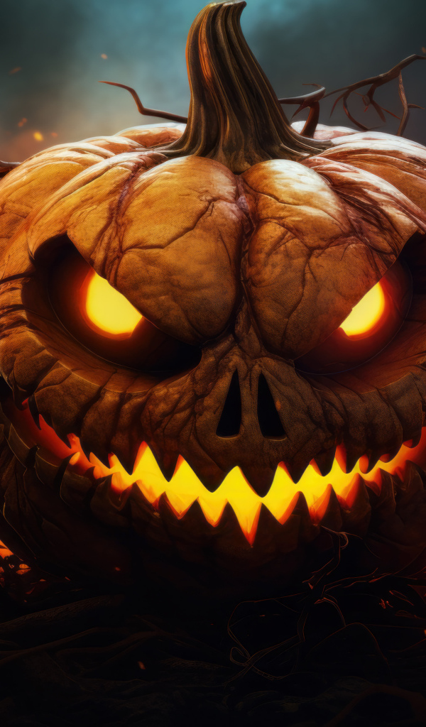 Яростная тыква демон на Хэллоуин