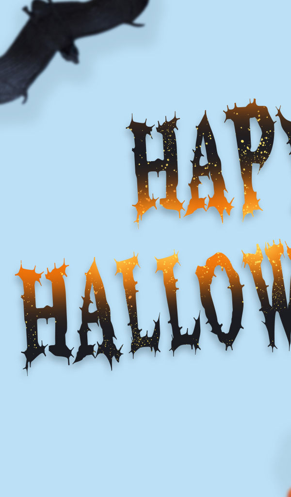 Баннер на Хэллоуин на голубом фоне