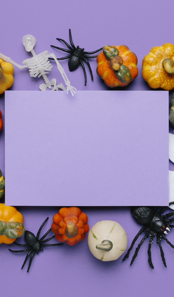 Шаблон с декором для поздравительной открытки на Хеллоуин 