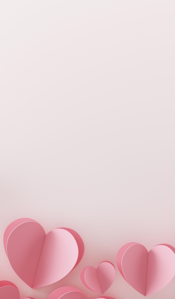 Фон из розовых бумажных сердечек 