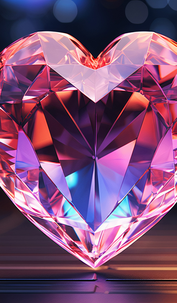 Большое розовое драгоценное сердце