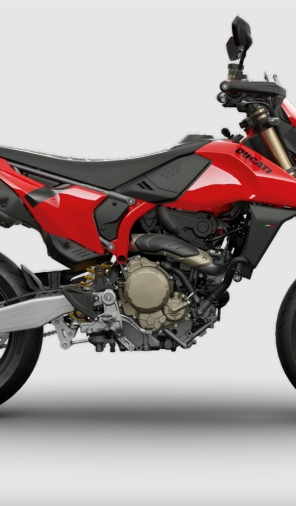 Мотоцикл Ducati Hypermotard 698 на сером фоне