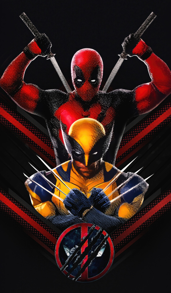 Яркий постер нового фильма Дэдпул 3 на черном фоне