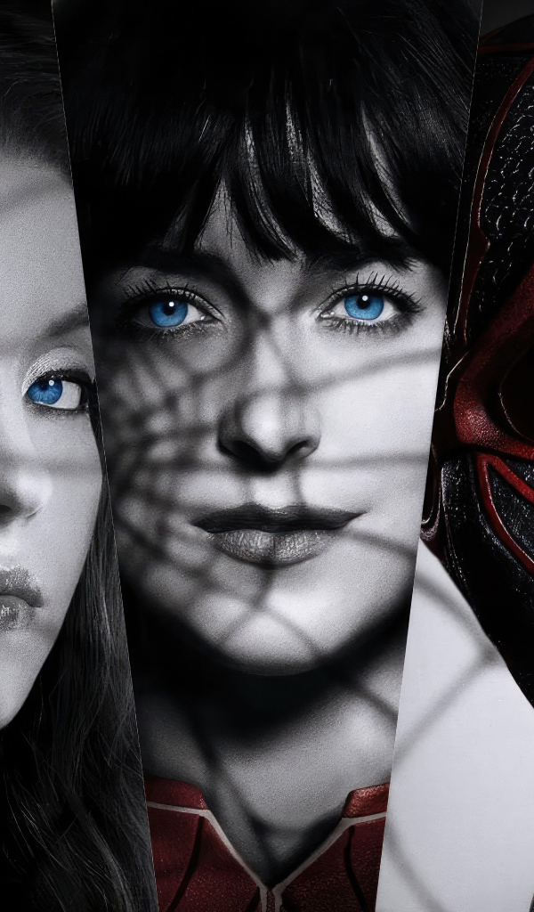 Постер с главными героями фильма Мадам Паутина