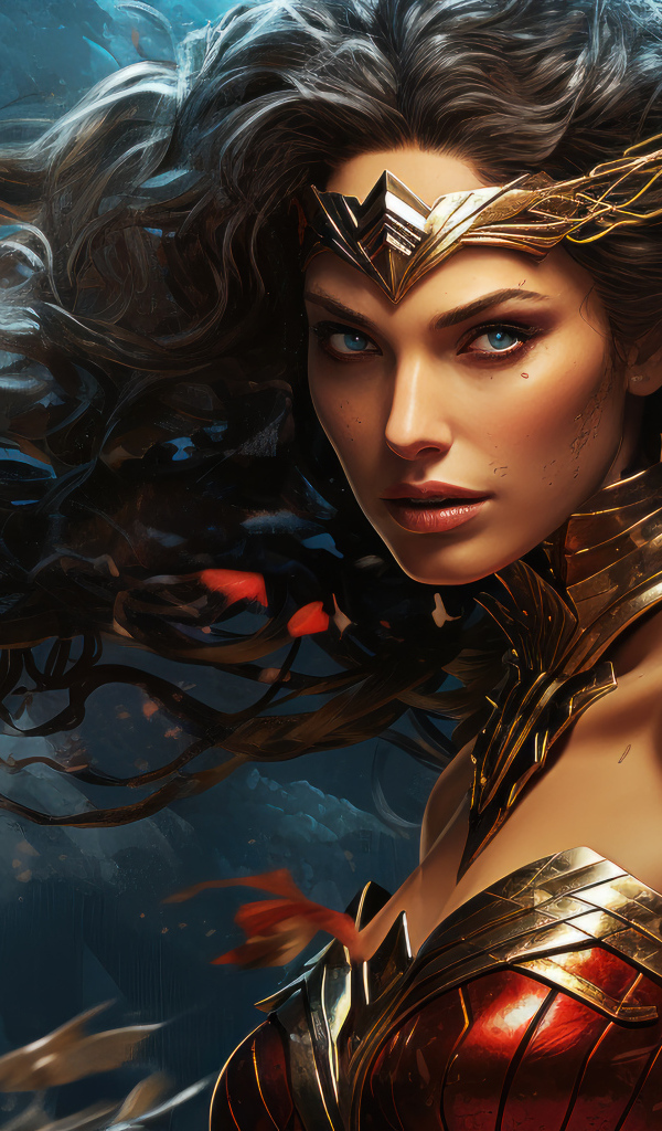 Супер женщина воин в костюме