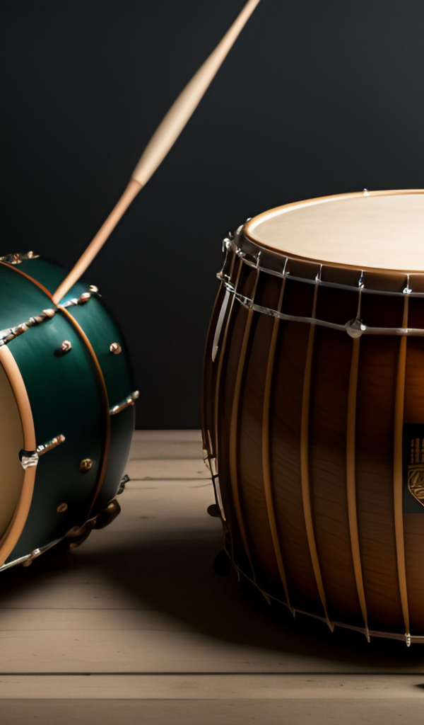 Барабаны на сером фоне