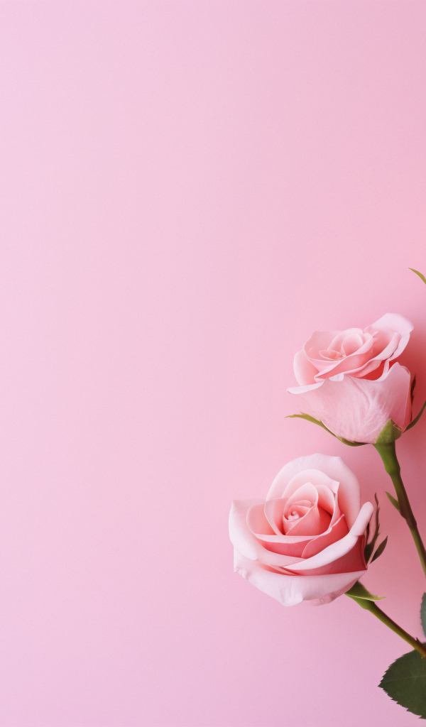 Букет роз на розовом фоне, шаблон для поздравительной открытки