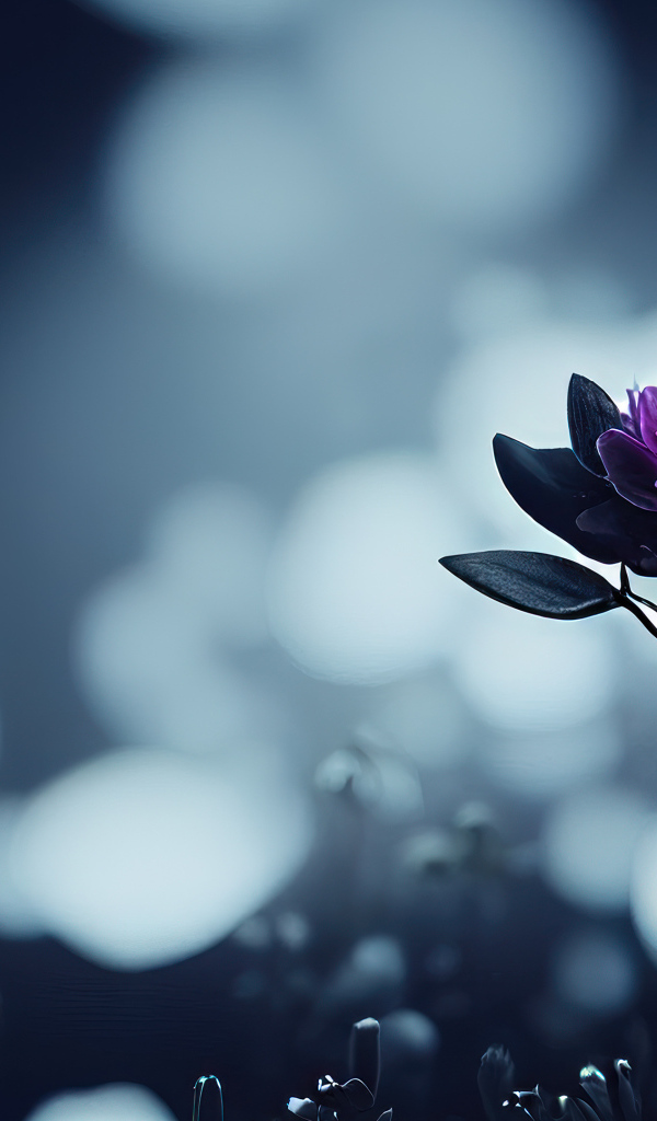 Маленький фиолетовый цветок крупным планом