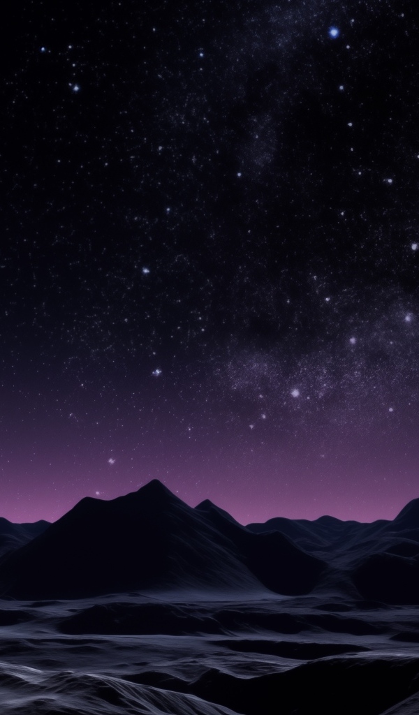 Красивое звездное ночное небо над горами