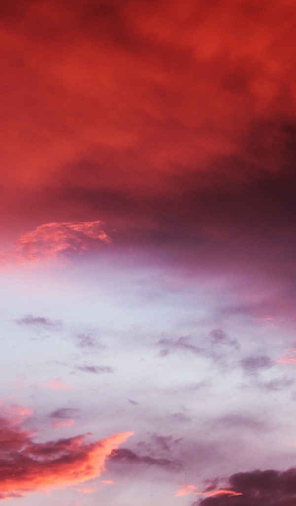 Красивые розовые облака в небе 