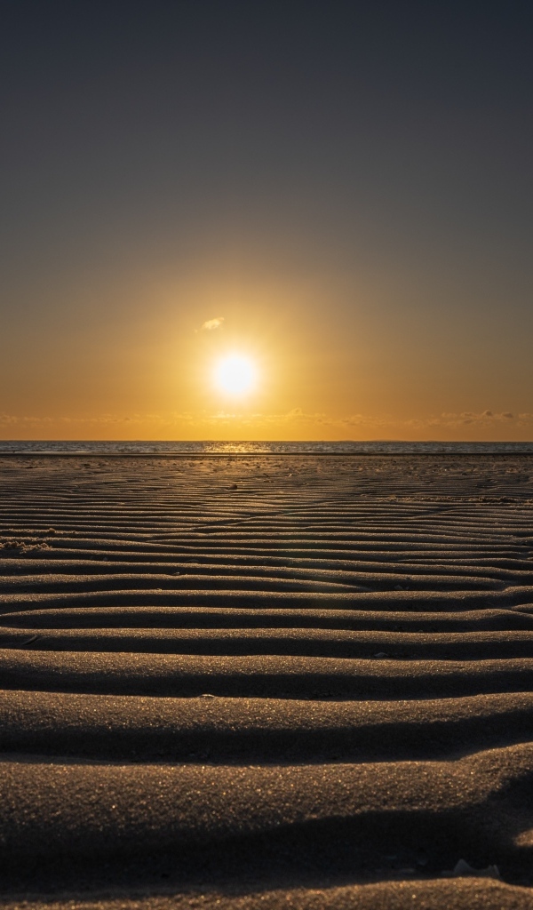 Рассвет солнца над пустыней