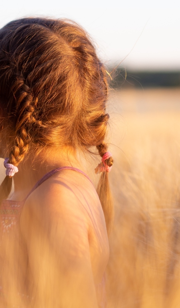 Косы на голове у маленькой девочки